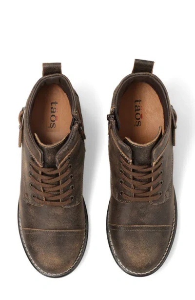 Taos Mini Crave Ankle Boot In Brown Distressed