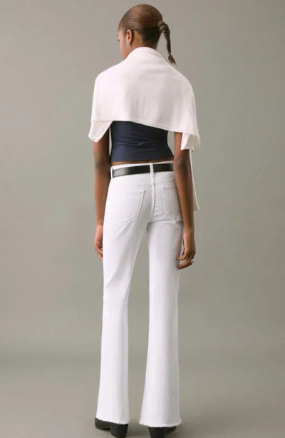 Mango Teen Low Rise Stud Flare Jeans In White