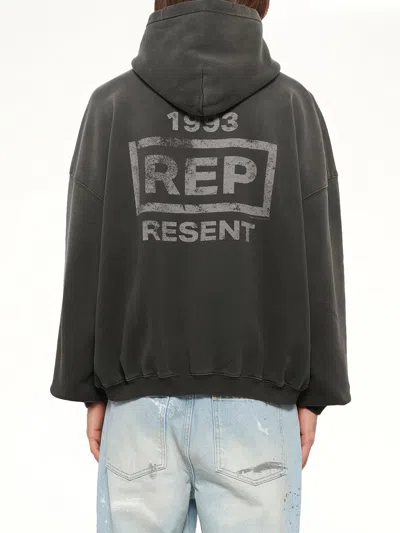 Represent Mens Brand-print Relaxed-fit Cotton Hoody Ash Xs In Grey