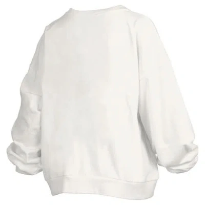 Pressbox White Baylor Bears Oversized Janice Retro Waist-length Pullover Sweatshirt In White