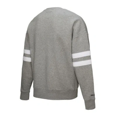 Mitchell & Ness Heather Gray Boston Bruins Logo Lightweight Pullover Sweatshirt In Heather Gray
