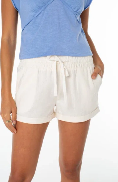 Roxy Laguna Linen Blend Drawstring Shorts In Dew