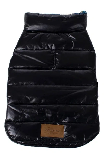 Pendleton Puffer Dog Coat In Black