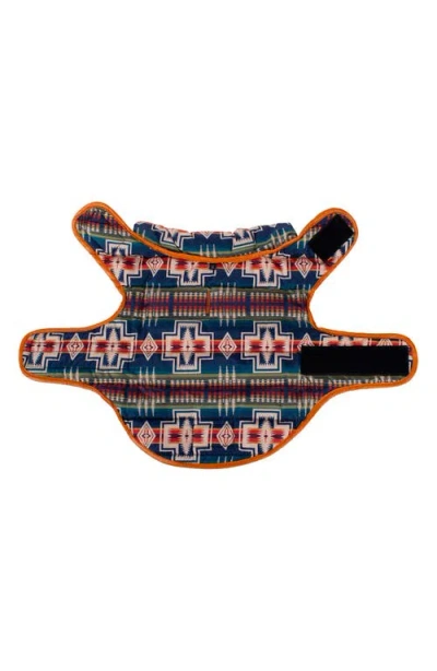 Pendleton Puffer Dog Coat In Orange
