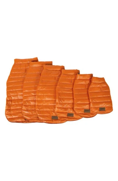 Pendleton Puffer Dog Coat In Orange