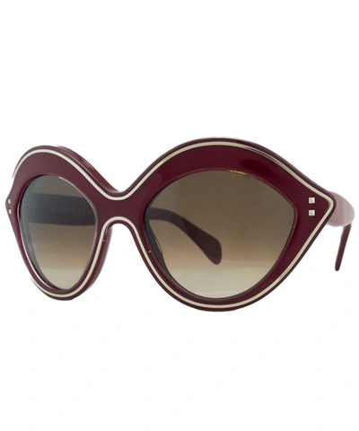 Valentino V689/s 613 Red Oval Sunglasses'