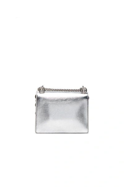 Shop Fendi Embellished Kan L Shoulder Bag In Metallics. In Silver