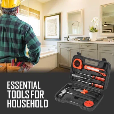 Pursonic Home Project Power & Tool Set: Rechargeable Electric Screwdriver, 9-piece Handy Solutions Tool Set & In Black