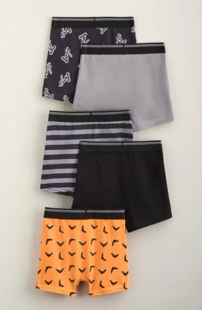 Nordstrom Kids' Assorted 5-pack Stretch Cotton Boxer Briefs In Multi