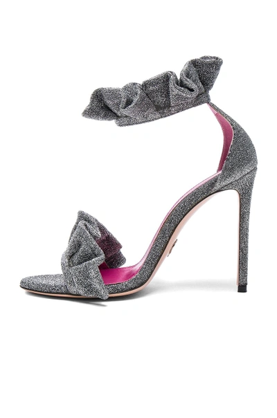 Shop Oscar Tiye Antoinette Sandals In Metallics.  In Lurex Argento