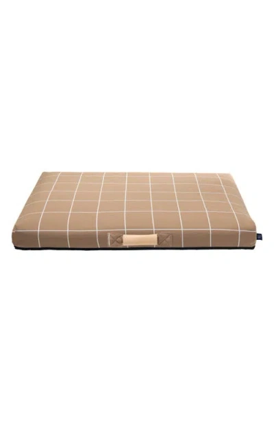 Laylo Pets Grid Print Dog Bed In Neutral