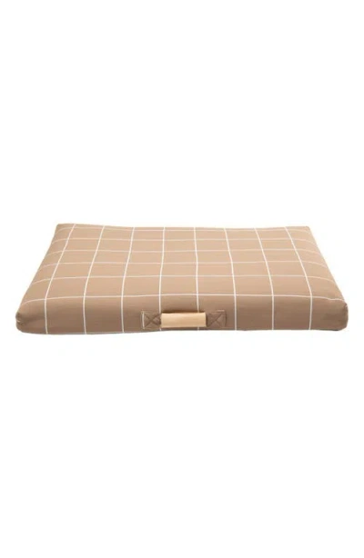 Laylo Pets Grid Print Dog Bed In Neutral