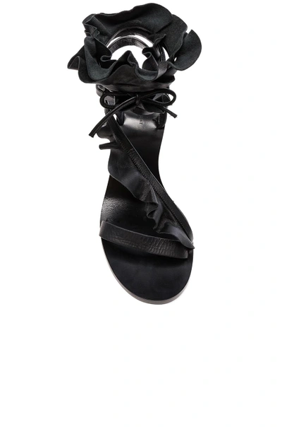 Shop Isabel Marant Leather Ansel Heels In Black