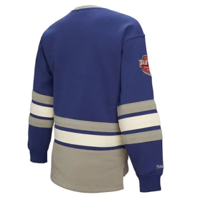 Mitchell & Ness Blue Tampa Bay Lightning Heritage Lace-up Pullover Sweatshirt In Multi