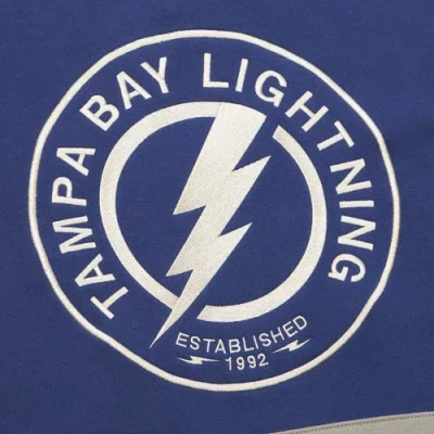 Mitchell & Ness Blue Tampa Bay Lightning Heritage Lace-up Pullover Sweatshirt In Multi