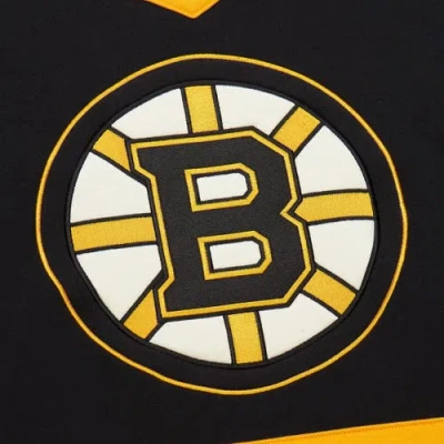 Mitchell & Ness Black Boston Bruins Heritage Lace-up Pullover Sweatshirt In Multi