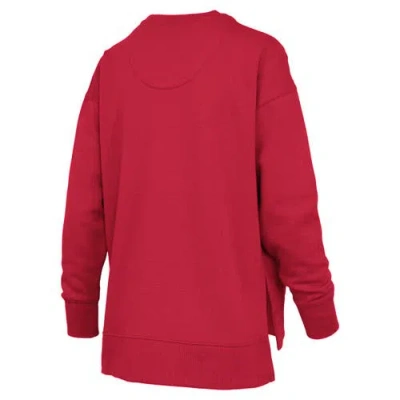 Pressbox Scarlet Nebraska Huskers Bonanza Chenille Harper Script Sweatshirt In Red