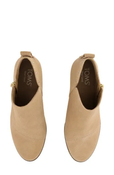 Toms Wedge Leather Bootie In Medium Beige