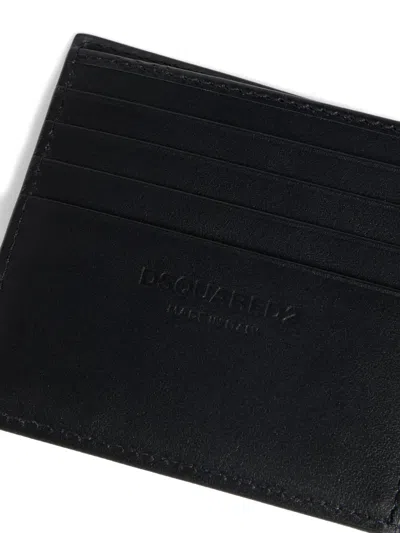 Dsquared2 Logo-plaque Leather Wallet In Black