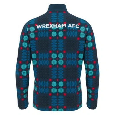 Macron Blue Wrexham Warm-up Quarter-zip Pullover In Blue