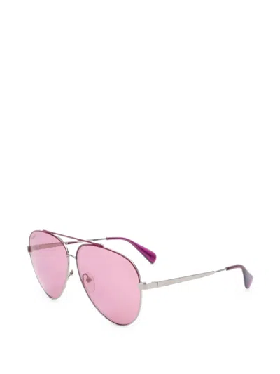 Max & Co Pilot-frame Double-bridge Sunglasses In White