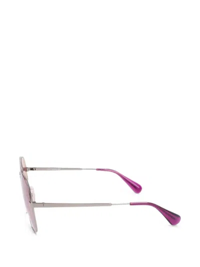 Max & Co Pilot-frame Double-bridge Sunglasses In White