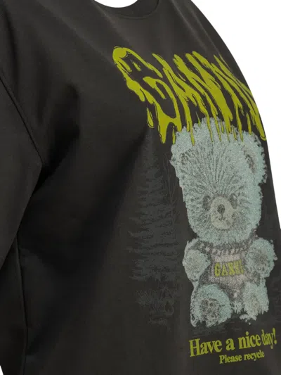 Ganni Bear-print T-shirt In Black