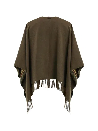 Ferragamo Graphic-pattern Cape In Green