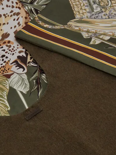 Ferragamo Graphic-pattern Cape In Green