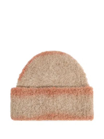 Diesel Beanie With Sprayed Effect In Brown