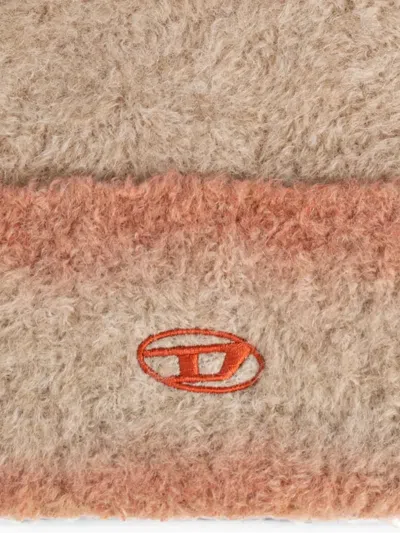 Diesel Beanie With Sprayed Effect In Brown