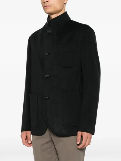 Corneliani High-neck Patch-pocket Jacket In Black