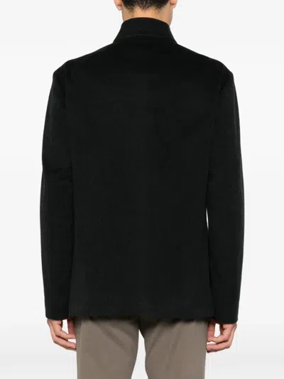 Corneliani High-neck Patch-pocket Jacket In Black