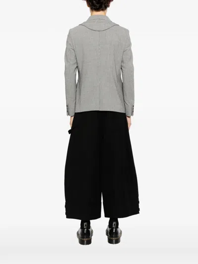 Black Comme Des Garçons Houndstooth-pattern Panelled Jacket In Gray