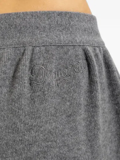 Dsquared2 Drawstring Wide-leg Trousers In Grey