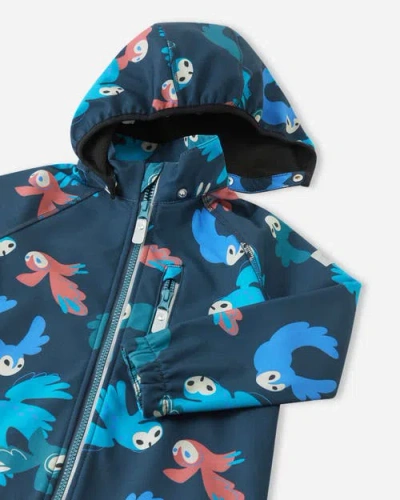 Reima Vantti Print Softshell Jacket In Blue