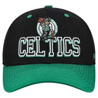 Mitchell & Ness Black/kelly Green Boston Celtics Backside Script 2-tone Pro Crown Adjustable Hat In Black