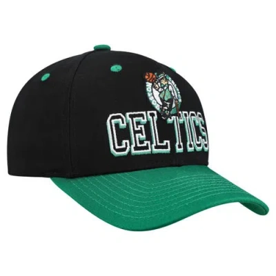Mitchell & Ness Black/kelly Green Boston Celtics Backside Script 2-tone Pro Crown Adjustable Hat In Black