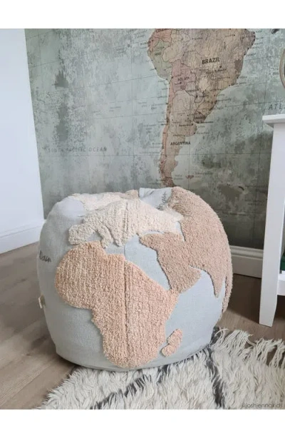 Lorena Canals World Map Pouf In Multi