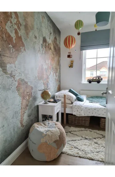 Lorena Canals World Map Pouf In Multi