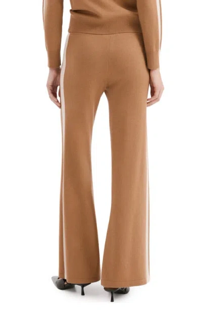Mango Contrast Stripe Knit Pants In Brown