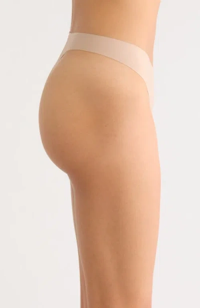 Nordstrom Invisible Edge Thong In Tan Warm