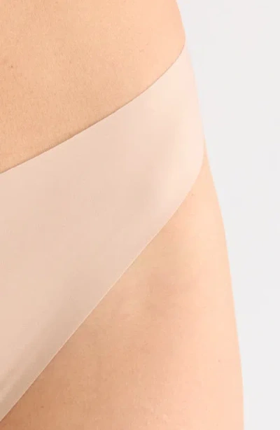 Nordstrom Invisible Edge Thong In Tan Warm