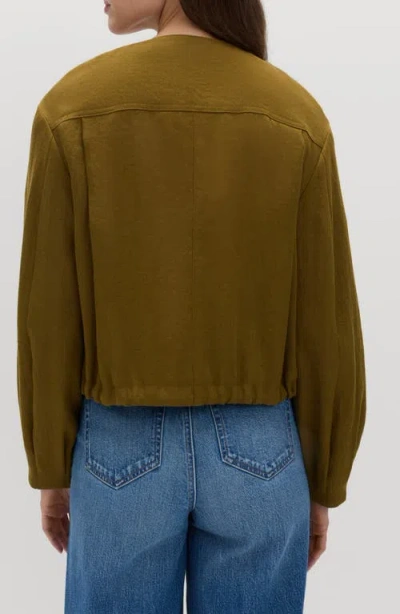M&s Collarless Jacket In Green