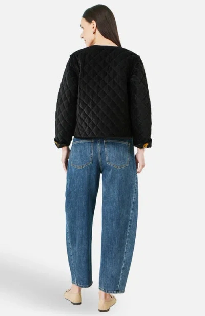 Yumi Jacket With Reversible Leopard Lining In Black