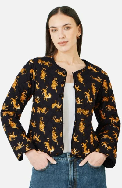 Yumi Jacket With Reversible Leopard Lining In Black