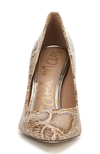 Sam Edelman Hazel Pointed Toe Pump In Light Sand Snake Print