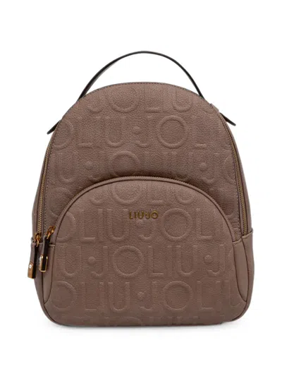 Liu •jo Logo-embossed Backpack In Pink