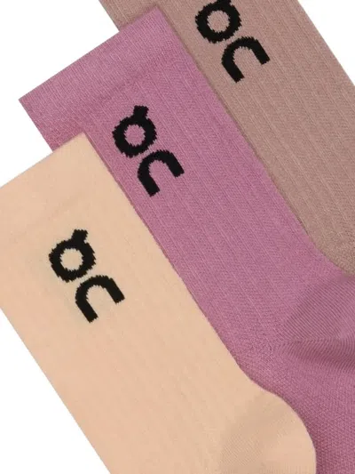On Logo High Socks In Multi