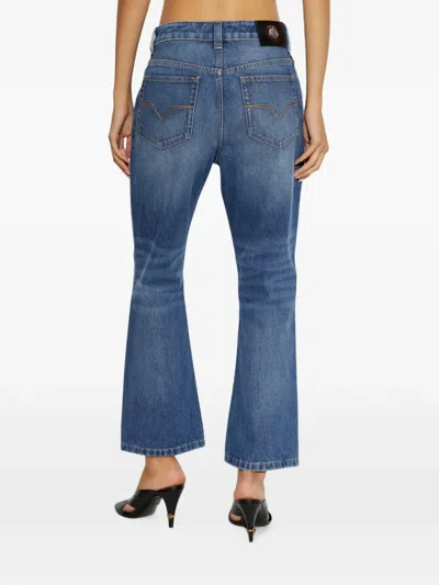 Versace Cotton Jeans In Blue